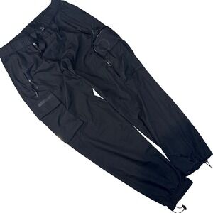 Technical Cargo Pants Water Repellent Zippers Pockets Black‎